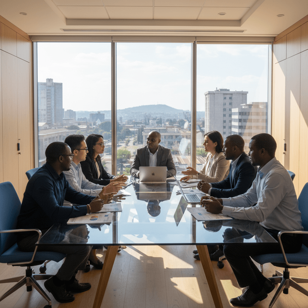 Investment team in strategic planning session